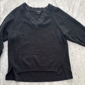Express Black Charcoal V-Neck Sweater